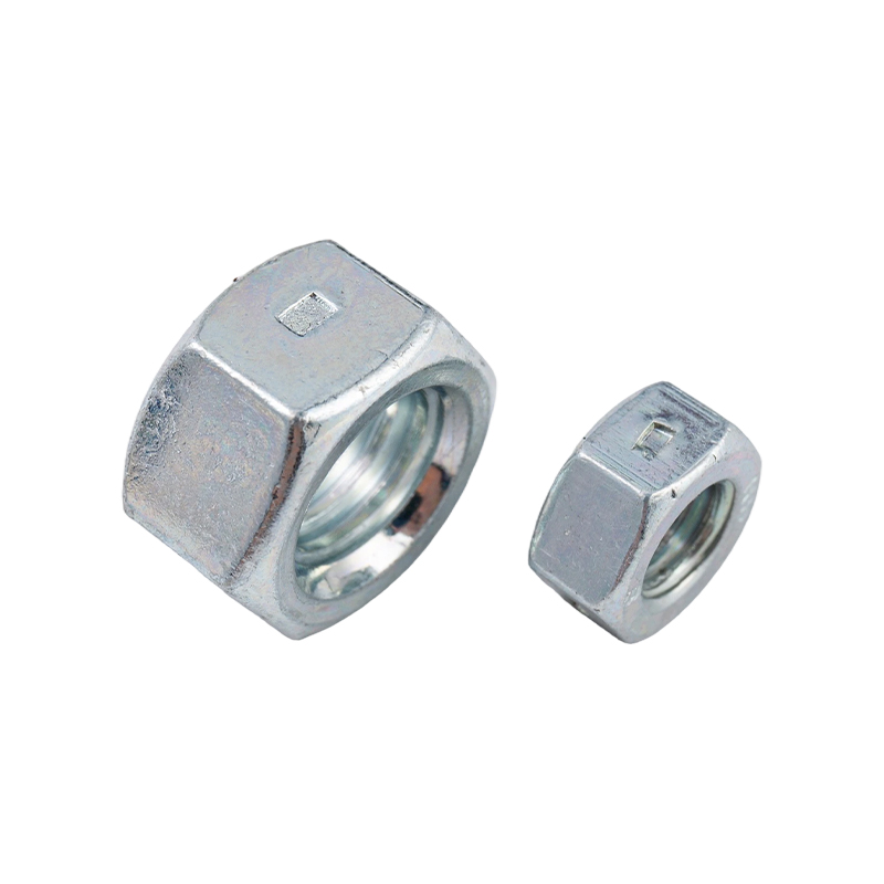 Porca hexagonal de aço carbono estampada, fixador de três pontos, porca hexagonal externa, parafuso de travamento de grau 4.8