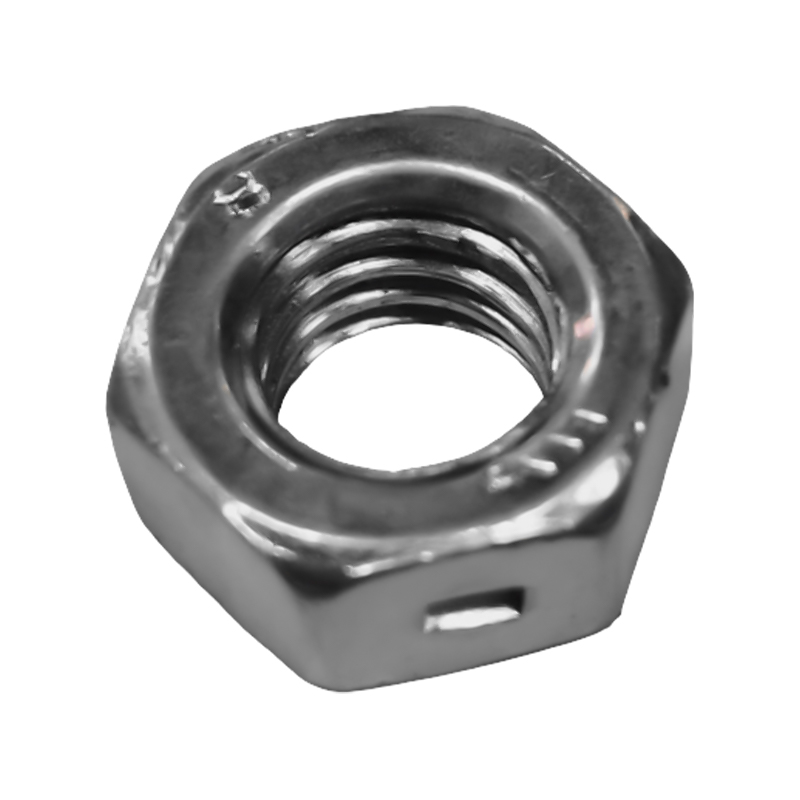 Porca sextavada de aço carbono com fixador de três pontos em relevo, porca sextavada externa, parafuso de travamento grau 4.8