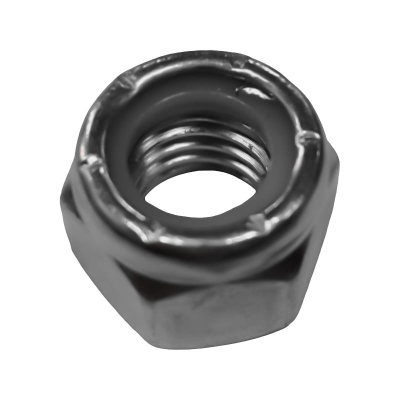 Aço carbono Nylon Anti-afrouxamento Antiderrapante Porca sextavada autotravante