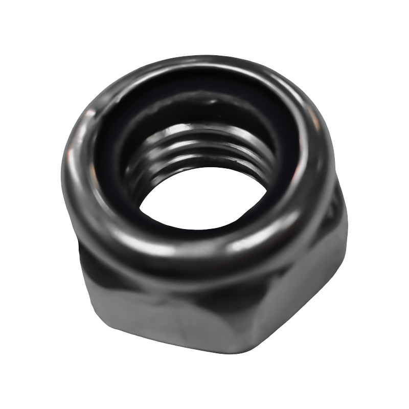Aço carbono Nylon Anti-afrouxamento Antiderrapante Porca sextavada autotravante